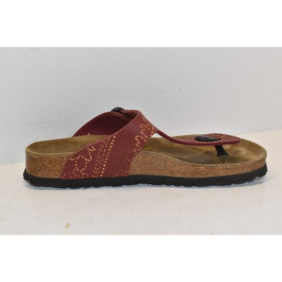 Birkenstock Papillo Gizeh Red Floral Thong Sandals Women's EU 38 - Picture 2 of 7